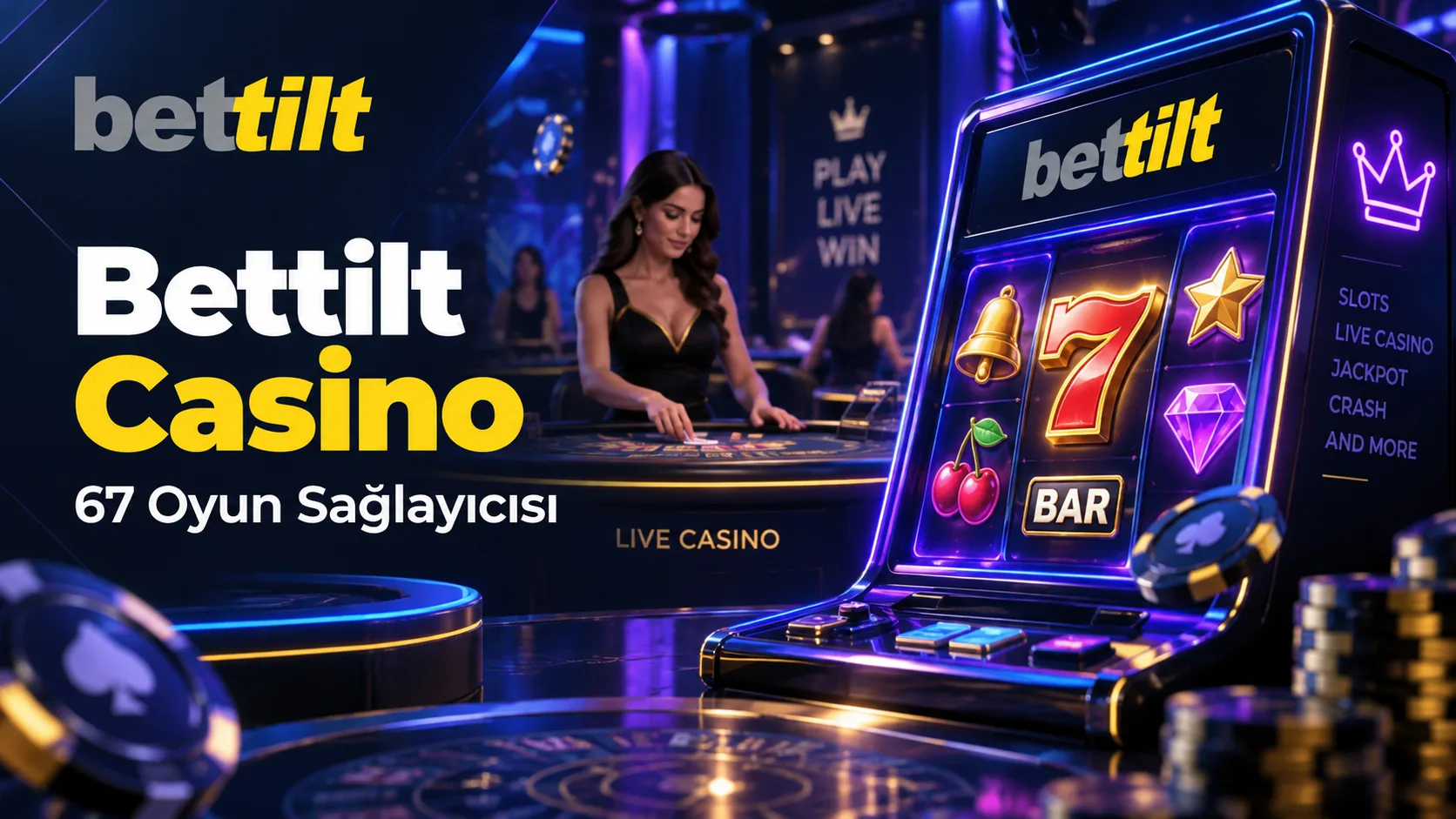 Bettilt casino, live casino ve 67 oyun sağlayıcısı